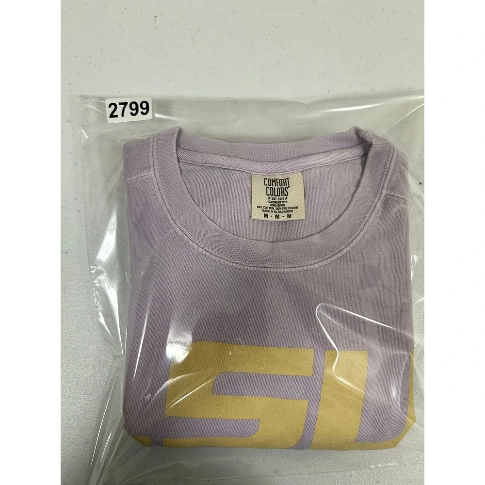 Comfort Colors LSU Saxophones Sweatshirt Mens Medium Purple Garment Dye Pullover